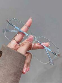 1 Peça Óculos de Grau Quadrados Leves e da Moda para Mulheres, Óculos Claros para Decoração