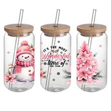 4-Piece Set Christmas Self-Adhesive 3D Crystal Decal Stickers For Glass Cups And Bottles, Plastic Waterproof Scratch-Resistant Holiday Drinkware Decor With Festive Designs - Multicolor - View 4