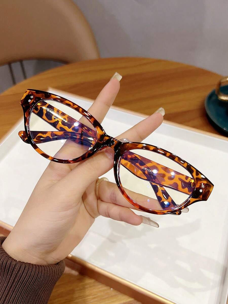 1pc Women's Classic Cat Eye Plastic Fashion Eyeglasses, Suitable For Outdoor, Travel, Street Photography