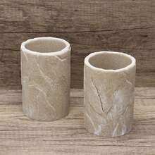 优质仿大理石浴室配件套装，包括洗发水、沐浴露、皂液器、牙刷架、肥皂盒、玻璃杯，可自由组合用于各种场景