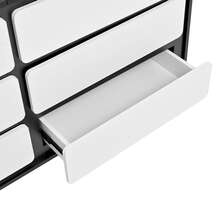 Sairedel Skänk, snygg byrå med sex lådor – sminkbord i modern design, praktisk funktion. 140*38*74,5 cm - Vitt - Visa 11