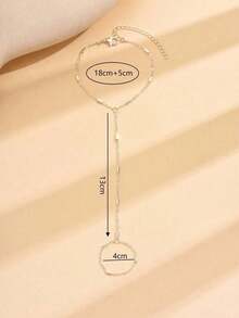 1pc Minimalist Style Exquisite Versatile Chain Beaded Link Finger Ring Bracelet For Women, Suitable For Daily Wear And Outing