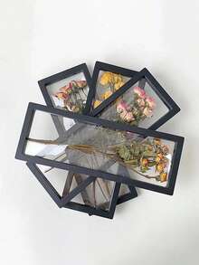 1pc Modern Simple Dried Flower Photo Frame (Plastics)Dried Flower 3D Photo Frames DIY Display Stand Decorative Floating Photo Frame(Not Glass)