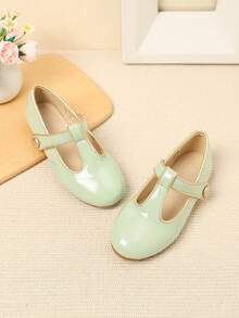 1 Pair Girl's Simple Flat Shoes, Suitable For Everyday Wear In Autumn/Winter - Green - View 3