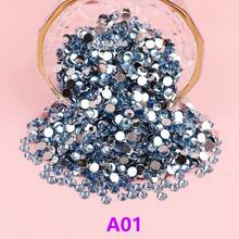 2 毫米 - 6 毫米树脂水钻彩色非热熔平底胶指甲宝石水钻闪光闪亮水钻果冻珠适用于美甲、马克杯、瓶子、玻璃杯、手机、化妆 DIY 配件美甲用品指甲美甲饰品 - 淺藍色 - 查看 13