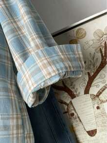 女士休闲格子宽松衬衫