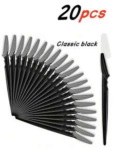 100 件眉毛修剪器、脱毛刀、带防刮保护装置的脱毛刀、面部和身体毛发修剪器、长柄眉毛修剪器、女士脱毛工具、身体毛发修剪器和面部和眉毛剃须刀、长柄锋利刀片简易眉毛修剪工具 - 黑色 - 查看 16