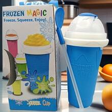 Slushy Maker Cup, Slushie Maker Cup Magic Frozen Ice Cream Cup Cooling Cup Double Layer Squeeze Cup, Homemade Milk Shake Ice Cream Machine, Convenient To Use, Fashionable Item