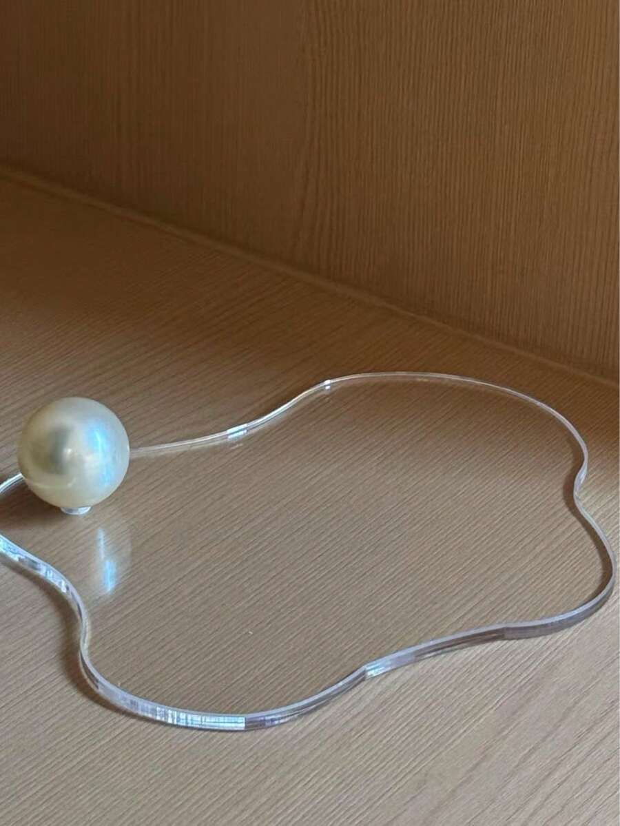 1 Stück asymmetrischer Perlmutt-Untersetzer aus Acryl, hitzebeständige Matte, luxuriöse perlmuttfarbene Dekorplatte für Tischdekorationen, hochwertige minimalistische Dekoschale für Esstisch, Couchtisch, Schminktisch, Sideboard, Eingangsbereich, Wohnzimmer, Hochzeit, Feiertage, Partys, saisonale Geschenke, Gastgebergeschenke, Einweihungsgeschenke, Thanksgiving, Weihnachten, Neues Zuhause, elegante Tischdekoration - Transparent - Übersicht 1