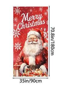 1 pezzo Decorazione natalizia in poliestere per porta d'ingresso, con acquerello di Babbo Natale, pupazzo di neve e corona, decorazione natalizia per casa e portico