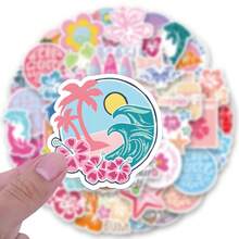50Pcs Coconut Girl Stickers Vinyl Aesthetics Stickers For Scrapbooking, Diary, Laptop, Bumper, Skateboard, Water Bottle, Computer, Phone, Cartoon, Hard Hat, Car Stickers And Decals - Multicolor - View 3