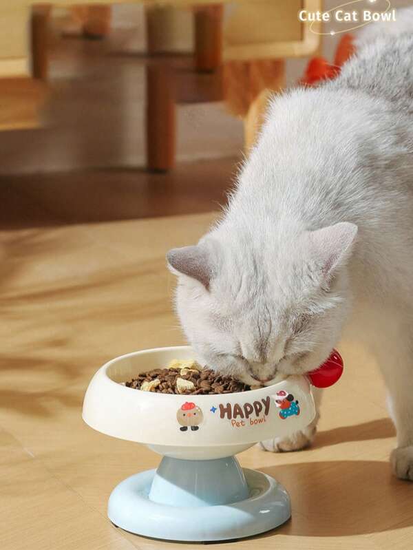 Pet Cat Bowl, Cat Food Bowl, Stainless Steel Cat Bowl, Anti Slip Dopamine Matching Bowl, Not Easy To Knock Over, Anti Black Chin, High Foot Ice Cream Cat Bowl, Cervical Protection, Pet Dog Bowl, Rice Bowl, Food Bowl, Water Bowl