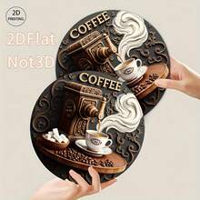 1pc 2D Flat Printing, Vintage Coffee Grinder Wall Art, Round Decorative Hanging Sign, Home And Cafe Classic Retro Style, Multipurpose Wall Decor - Multicolor - View 7