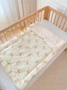 1件婴儿绉纱面料床垫垫，柔软蓬松绒垫，婴儿床软垫，儿童床棉质床垫，双面可用，可机洗 - 彩色 - 查看 15