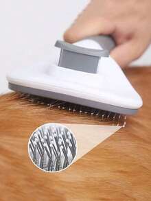 Peine para pulgas para gatos y perros, cepillo para eliminar el pelo suelto de las mascotas, con dientes largos y cortos de acero inoxidable para desenredar