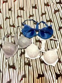 3-Pack Front Closure Lace Patchwork Bras For Women With Underwire, Push-Up, Anti-Sagging, Sexy Back Design, Suitable For Dating - Mixed Colors - View 8