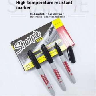 2 piezas Marcadores industriales Sanford Sharpie13401 | Grado aeroespacial | Marcadores permanentes a base de aceite que resisten altas temperaturas