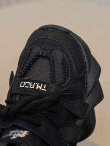 儿童透气网眼运动鞋，新款秋/春时尚休闲运动鞋，男孩和女孩跑步鞋 - 黑色 - 查看 6