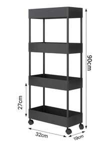 YUQING.FC. Carrito de almacenamiento multiusos para cocina cuatro niveles organizador auxiliar hogar resistente diseño moderno gran capacidad práctico fácil mover almacenamiento vertical cocina decoración - Blanco - Ver 10