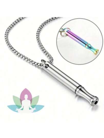 1 st rostfritt stål meditationshalsband med regnbågslila rosa spets - Andliga smycken för stresslindring, gåva för lugnt sinne, hållbart andligt klart tillbehör, strömlinjeformad kedjedesign, polerad finish