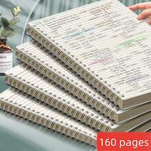 160-Page Transparent Plastic Hardcover Spiral Notebook, Thick Grid Paper Notebook, Suitable For High School And College Students, Simple Grid Notebook - White - View 12