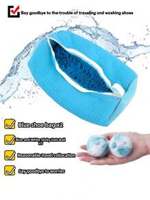 2pcs/1pc Durable Shoe Washing Machine Bag For All Types Of Shoes - Yellow With Blue Zipper, Suede Fabric Lining & Noise Reduction Design, Elastic Nylon Zipper, Suitable For All Washing Machines, Protective Sneakers, Casual Shoes & Delicate Items