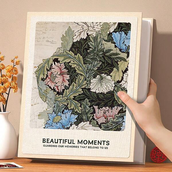 6-Inch Photo Album Holds 200 Photos, Minimalist Scrapbook With Insertable Pages, Family Album & Couples Memories, Suitable For Home, Couples, And Events. Perfect Gift For Easter, Halloween, And Thanksgiving.