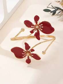 1pc Adjustable Geometric Floral Anklet - Elegant Open Anklet, Suitable For Daily Wear, Parties And Holidays, All Seasons, Party Accessory | Floral Pattern | Adjustable Anklet, Women's Daily Wear Party Jewelry Gift - Multicolor - View 11