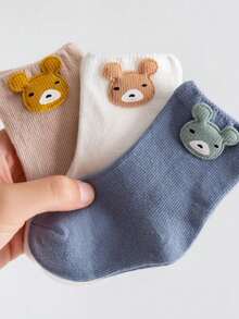 3 Pairs Thick Cartoon Baby Warm Mid-Calf Socks