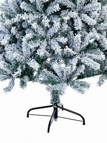 Snowy Flocked Thickened PVC & Iron Frame Christmas Tree, Holiday Snowy Christmas Tree - Green - View 5