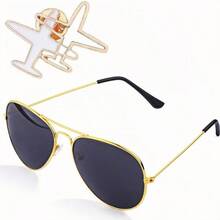 5pcs/Set Holiday Themed Flight Attendant Hat, Scarf, Brooch, Gloves, Glasses Cosplay Accessories, Retro Stewardess Outfit,Halloween