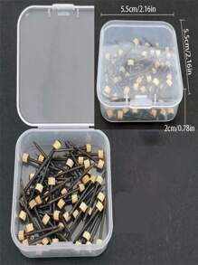 50pcs/100pcs Box Black Photo Frame Copper Nails, Steel Nails, Gold Iron Nails, Wood Wall Nails Set