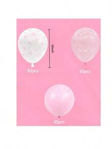 45/90 个 12 英寸浅粉色和透明白色蝴蝶结印花气球，适合女孩生日派对、单身派对、蝴蝶结主题生日、迎婴派对、新娘送礼会、婚礼、周年纪念装饰、女孩生日装饰、迎婴派对装饰、性别揭晓、迎婴派对礼物 - 粉色 - 查看 11