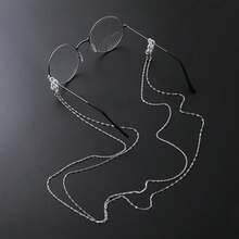 1pc Minimalist Design Stainless Steel Long Fashion Hiphop Eyeglass Chain, Men's Silver-Gray Metal Eyeglasses Chain, Minimalist Stylish Personalized Slim Sturdy Mask Eyewear Anti-Slip Chain, Classic 29.5 Inch Necklace Easily Matched, Handmade Elegant Eyewear Accessory