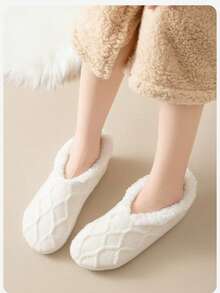 Damen Dicke Fleece-gefütterte Bodensocken, warm & rutschfest für Zuhause ohne Schuhe, Winter