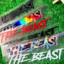 1PC Beast Text Waterproof, UV-Resistant, High-Temperature-Resistant Car Decals Suitable For Covering Scratches On Car And Motorcycle Bodies, Bumpers, Fuel Tanks, And Triangular Windows, As Well As For Personalized Decorative Decals.