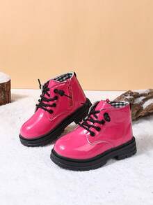1双女童秋冬新款时尚百搭软底防滑儿童短靴 - 玫紅色 - 查看 4