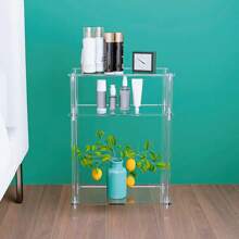 1pc Acrylic Small Side Table, Drink Table, Bedside Table, For Sofa, Living Room, Bedroom, Easy Assembly