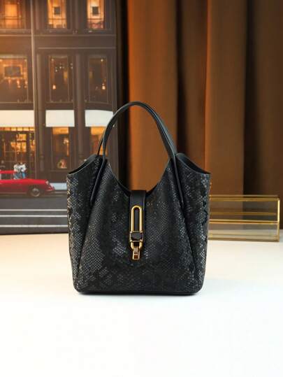 渐变色手提包、托特包、通勤包、时尚新款复古风格女士单肩包