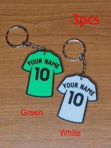Personalised Football, Soccer Shirt Name And Number Keyring, Keychain - Choose Name, Number And Colour, Fantastic Gift For Friends And Family, Sport Keychain, Gift For Sport, Gifts For Her/Him, Birthday Gift For Girlfriend/ Boyfriend, Dawg, Engraved, Sequines, Stainless, Vintage, Casual, Unisex, Hipster, Old Money, Stylish, Custom, Personalized, Unique, Customized, For Classroom, For Teacher Gifts, For Boys And Girls, For Teenagers, High School Senior High School Students, College Students, University Students, Delicate Romance, Winter Grace - 6cm Jersey Keychain - View 12