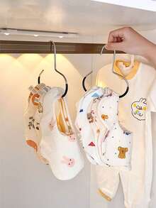 10件装婴儿纱布围兜毛巾架，毛巾挂钩，阳台晾衣架，衣柜收纳架，家用帽子、领带、包包收纳架，婴儿用品收纳架，便携式收纳挂钩 - 彩色 - 查看 4