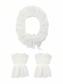 1 Set Chiffon Lace Detachable Collar, Vintage Palace Style Ruffle Collar