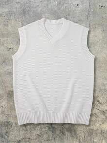 Maglia smanicata casual e ampia, traspirante e confortevole, colore unito minimalista, adatta per primavera, autunno e inverno, moda di strada unisex