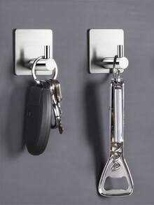 4 piezas Ganchos de pared de acero inoxidable modernos y autoadhesivos - Diseño elegante para la cocina, el baño y la organización del hogar - Resistente a la oxidación, fácil de instalar y mantener, ganchos para el baño