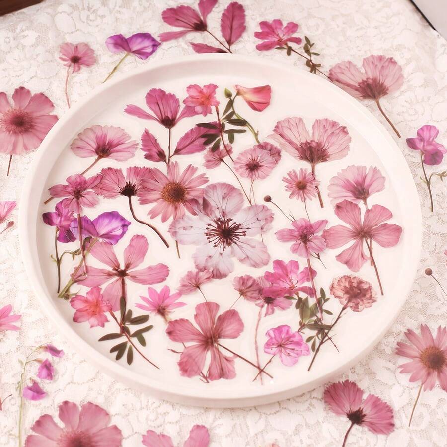 50Pcs Transparent Decor Flower Stickers For Scrapbooking PET Nature Floral Stickers For Journaling Scrapbooking Clear Flower Decals