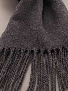 1pc Faux Cashmere Scarf, Thick Knitted Neck Warmer Shawl For Men & Women, Autumn/Winter