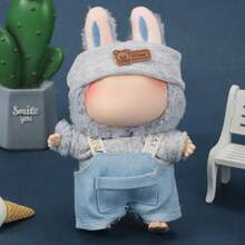 Conjunto de ropa para muñeca de 17 cm, compatible con Labubu, conjunto de ropa adecuado para muñecas de 6.7-pulgadas, accesorios de sombrero y ropa de moda y únicos, adecuado para muñecas de primera/segunda/tercera generación para jugar y exhibir, solo conjunto de ropa (excluye muñecas y zapatos)