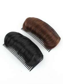 2pcs/1pc Fluffy Hair Comb Pad, Volumizing Hair Styling Tool, Invisible Curly Hair Clip, Hair Puff Styling Insert Tool, DIY Hairstyle - Hair Accessory For Women, Home Beauty Women Accessory Gifts, Hair Styling Kit, For Barber Salon Beauty Travel Essentials ,Hair Styling Tools