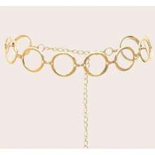 Women's Hoop Chain Belt Hollow Waist Simple And Versatile Fashion - 金色 - 查看 1