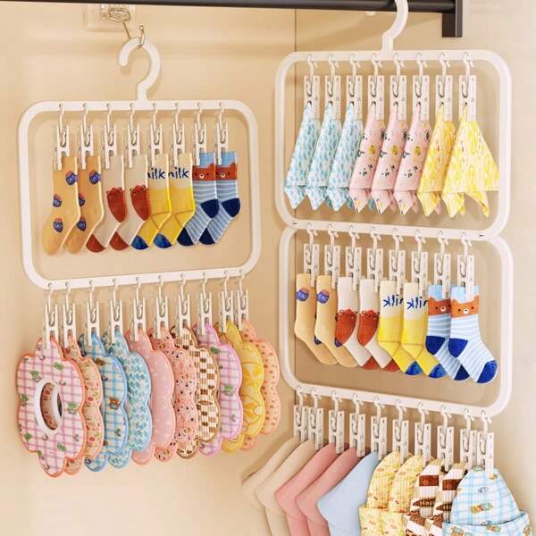 1pc Premium Multi-Functional Storage Rack. Large-Capacity Tiered Wardrobe Storage With 3 Size Options. Detachable Design Saves Storage Space. Ideal For Clothing Storage, Sock Organization, Textile Storage, Household Essentials, Room Decor, And Wardrobe Display.